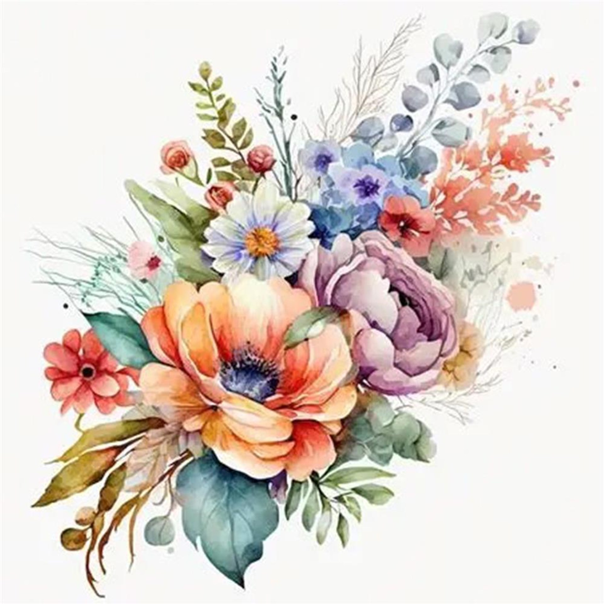 Eine bunte Blume mit weißem Hintergrund.